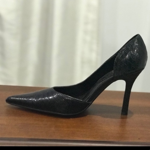 Diba black faux leather heels shoes size 9B - Picture 4 of 8